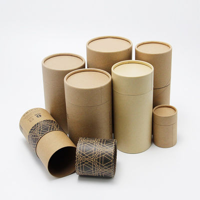 Custom Printed Cylinder Kraft Paper Tube Recyclable Tea Packaging Containers
