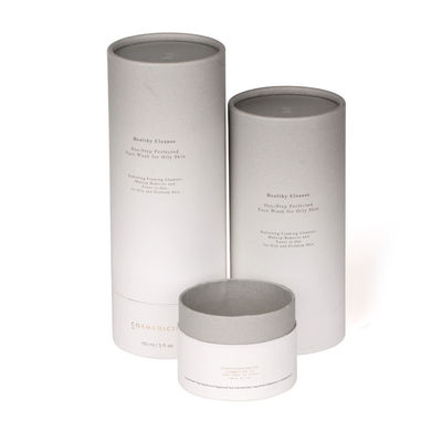 OEM White Cosmetic Cardboard Tube Packaging with Silk Screen Printing
