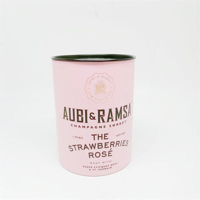 Composite Cylinder White Cardboard Paper Tube Ice Cream Cold Food Packaging Box With Metal Lid