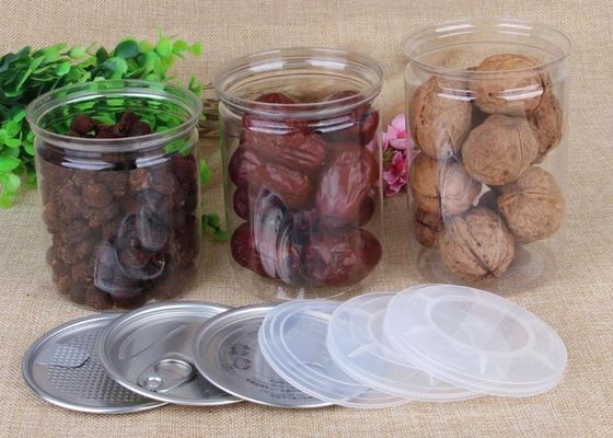 PET Tube Cans Clear Pet Jars Aluminum Easy Open End For Tea / Coffee