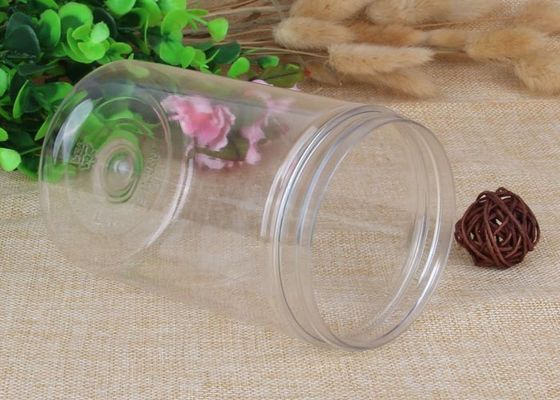 Powder Clear Plastic Jars Top Screw Lid Small PET Jars 600ml Airtight
