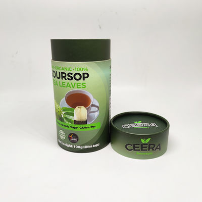 Eco Friendly Biodegradable Cardboard Tube Packaging For Tea Coffee Round