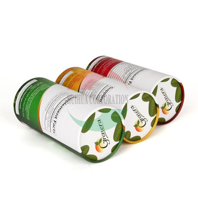 Red Pantone Round Box Paper Tube Packaging Tea Tins Customized