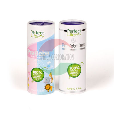 FDA Ceritfied Shaked Eco-friendly Food Powder Paper Can Container With Aluminum Foil
