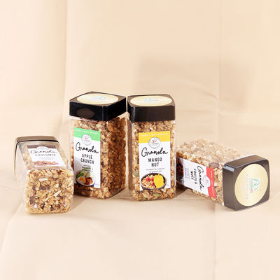 Food Grade PET Clear Plastic Cylinder Jar 400ml-800ml