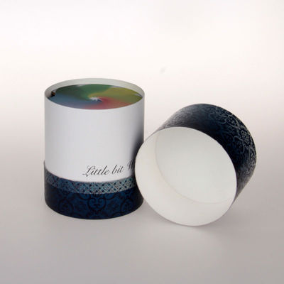 Custom Print Paper Cans Packaging Tube / Box Three Pieces Rolled Edge Eco - Friendly
