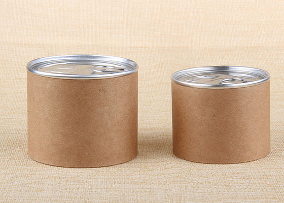 Customized Design Recycled Food Grade Health Care Capsules Kraft Paper Tubes Packaging With Easy Peel Off Lid