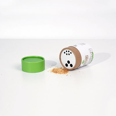 Custom Recycle Paper Tube with Plastic Spice Shaker Top Kitchen Set Salt Sugar Double Holes  Spice Set