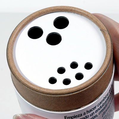 Custom Recycle Paper Tube with Plastic Spice Shaker Top Kitchen Set Salt Sugar Double Holes  Spice Set