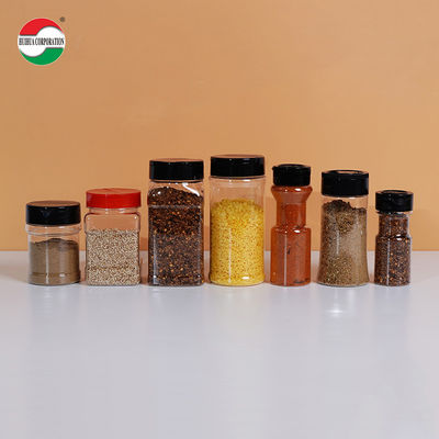 Food Grade Clear Plastic Can with Twist Lids Butterfly Open Lids for Seasoning Spice Salt Sugar