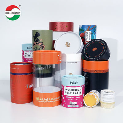 Eco-Friendly Food Grade Cardboard Cylinder Tube Packaging Material for Tea and Lipstick Packaging Custom Craft Design