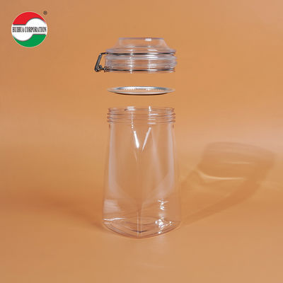 1080ML Recycled Used Transparent Storage Plastic Bottles Clear PET Cans Sealed Jar With Screw Lid for Pet food Coffee