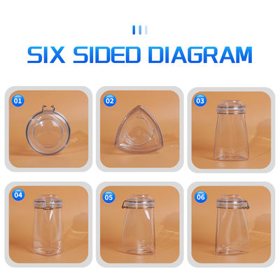 1080ML Recycled Used Transparent Storage Plastic Bottles Clear PET Cans Sealed Jar With Screw Lid for Pet food Coffee