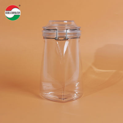 1080ML PET Clear PET Plastic Bottle Cylinder Sealed Jars For Food Cover Lid Storage Solution