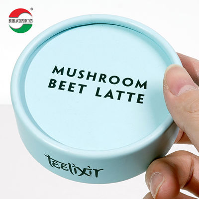 Custom Design Food Grade Tea Container Packaging Recyclable Material Luxury Candy Round Gift Boxes Kraft Paper Tube Cylinder With Seal Metal Lid Aluminum