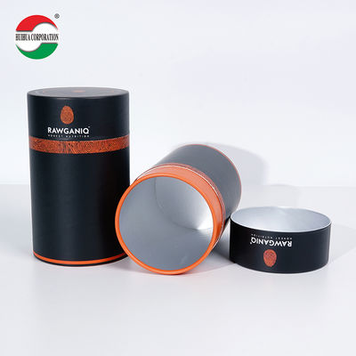 Custom Size Matte Kraft Paper Black Round Cylinder Coffee Tube Packaging With Aluminum Foil