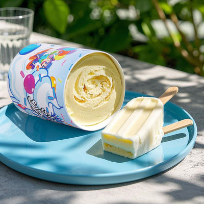 Eco-Friendly And Recyclable Cardboard Paper composite Cans With Metal Lid For Ice Cream Packaging
