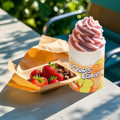 Ice Cream Paper Squeeze Tube Ice Cream Packaging Food Paper Tube With Tin Lid Ice Cream Paper Tube