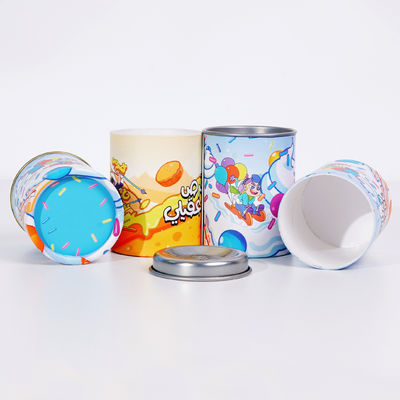 Ice Cream Paper Squeeze Tube Ice Cream Packaging Food Paper Tube With Tin Lid Ice Cream Paper Tube