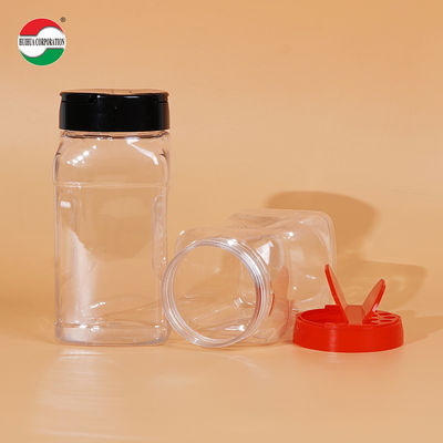 425ML Wholesale Sample Provided Plastic Spice Jars Bottles Containers With Red Black Lid Perfect For Storing Spice And Powders