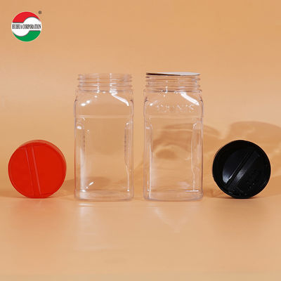 Kitchen Plastic Food Grade PET Container For Spices Salt Shaker Jars And Spices Flip Top Shaker Bottles