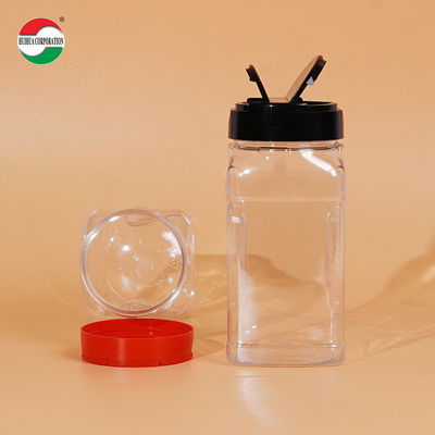 425ML Wholesale Sample Provided Plastic Spice Jars Bottles Containers With Red Black Lid Perfect For Storing Spice And Powders