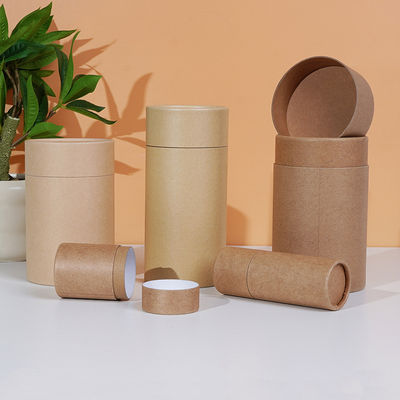 Bio-degradable Custom Food Grade Cylinder Kraft Cardboard Paper Tube for Gift Coffee Tea Matcha Poweder Packaging