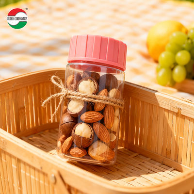 Wholesale Recycled Clear PET Plastic Jar with Screw Lids Cylinder Bottle  for Snack Cookie Candy Nut Storage