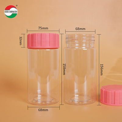 Wholesale Recycled Clear PET Plastic Jar with Screw Lids Cylinder Bottle  for Snack Cookie Candy Nut Storage