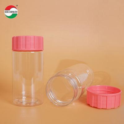 Wholesale Recycled Clear PET Plastic Jar with Screw Lids Cylinder Bottle  for Snack Cookie Candy Nut Storage