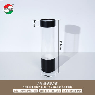 Recycled Cylinder Packaging Tube with Clear Window for Clothes Toys Kraft Paper Gift Cosmetic Bottle Box