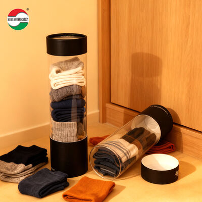 Recycled Cylinder Packaging Tube with Clear Window for Clothes Toys Kraft Paper Gift Cosmetic Bottle Box
