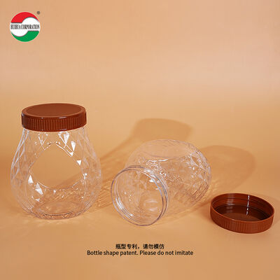 Wholesale 670mL 23oz Wide Mouth Canning PET Plastic Bottles Clear Empty Cans Food Grade Plastic Jars With Lid for Candy Food Packaging