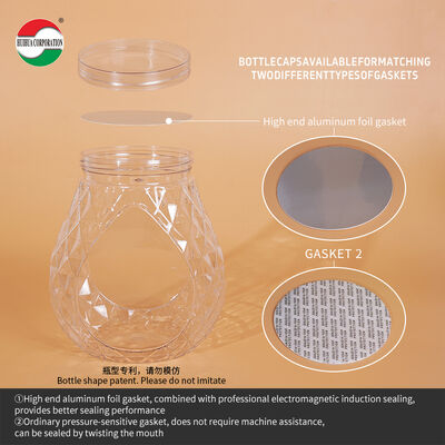 670ML Custom Size PET Plastic Food Grade Jar Transparent Plastic Cans Packaging With Lids