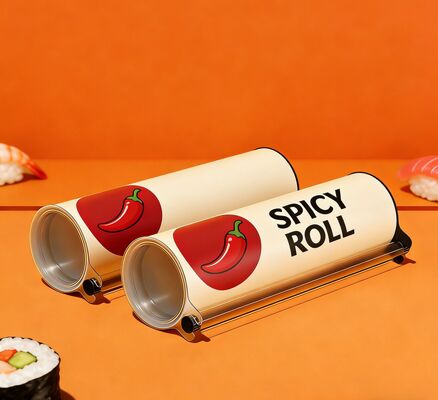 Custom Push Pop Sushi Paper Tube Packaging Sushi Push Pop Container Cylinder Push Up Paper Tube Packaging