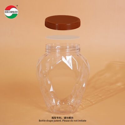 Factory 650ml Wide Mouth Plastic Jars Food Grade PET Bottle Clear Seal For Candy Cookie Food Cans With Lids