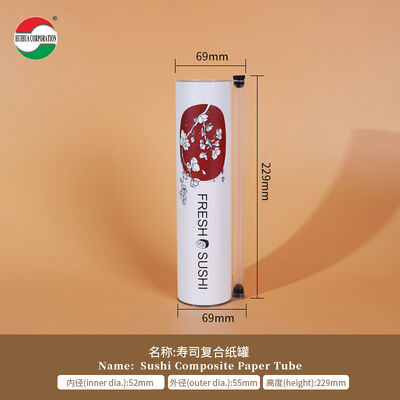 Customized Printed Biodegradable Sushi Push Pop Paper Tube Packaging Food Grade Push up Paper Canister Can