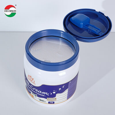 2000ML Food Grade PET Cans For Powdered Milk With Flip Plastic Cap And Spoon Empty Food Grade PET Jar With Lid
