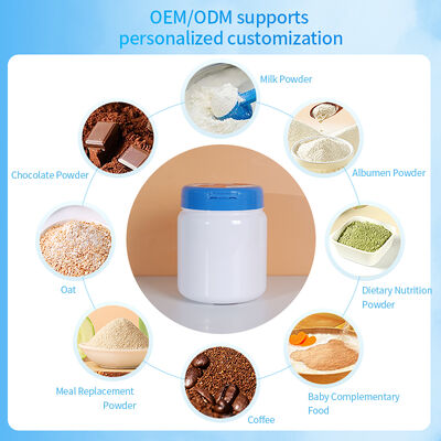 2000ML Food Grade PET Cans For Powdered Milk With Flip Plastic Cap And Spoon Empty Food Grade PET Jar With Lid