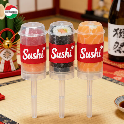Food Grade Custom Push Pop Cake PET Tube Plastic Packaging Sushi Push Pop Container Cylinder Push Up Tube Packing