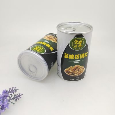 Walnut Packaging Paper Composite Cans 100g / Cardboard Tube Containers