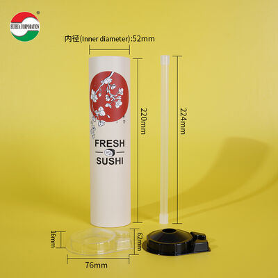 Food Grade Biodegradable Sushi Paper Tube with Custom UV Printing for Disposable Sushi Packaging