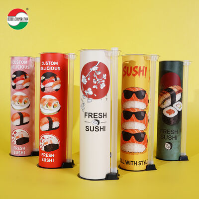Food Grade Biodegradable Sushi Paper Tube with Custom UV Printing for Disposable Sushi Packaging
