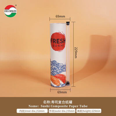 Food Grade Eco Friendly Sushi Push Pop Paper Tube Container with Customized Logo