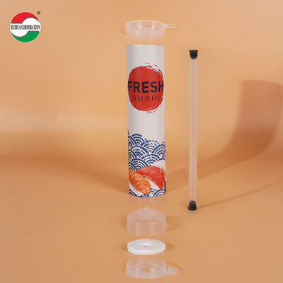 Food Grade Eco Friendly Sushi Push Pop Paper Tube Container with Customized Logo