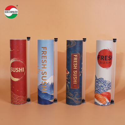 Food Grade Eco Friendly Sushi Push Pop Paper Tube Container with Customized Logo