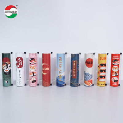 Food Grade Eco Friendly Sushi Push Pop Paper Tube Container with Customized Logo