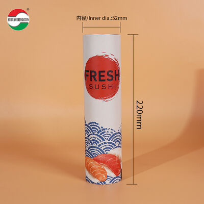 Food Grade Eco Friendly Sushi Push Pop Paper Tube Container with Customized Logo