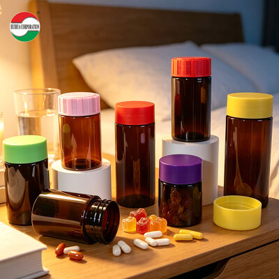 Food Grade PET Plastic Jar with Anti-slip Striped Screw Cap and Transparent Design for Storage