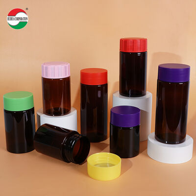 Food Grade PET Plastic Jar with Anti-slip Striped Screw Cap and Transparent Design for Storage
